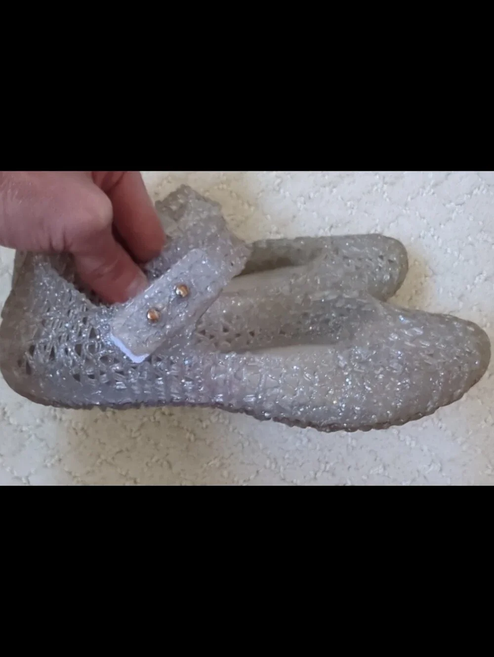 Mini Melissa Campana Jelly Shoes Clear Glitter Size 28/29 EUR 11 US